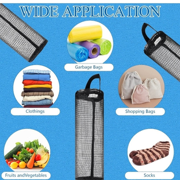 NEW 2 Pack Large Grocery Bag Dispensible Hanging Storage Containers - Picture 3 of 6